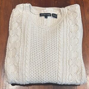 JEANNE PIERRE Cream Cable knit 100% cotton Sweater Small